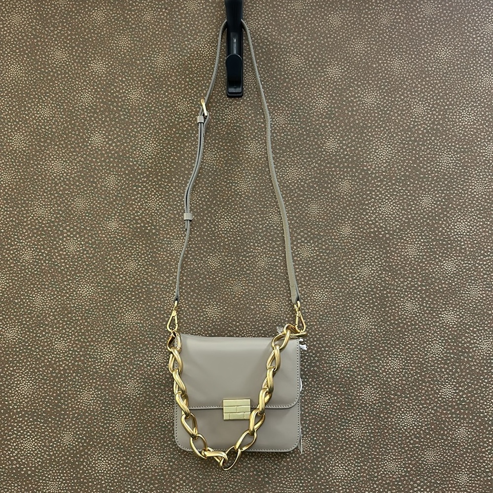 🔥🔥🔥NEW Frame Le Signature Mini Gray Leather Chain Crossbody Bag - Picture 4 of 15